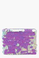 Thumbnail for your product : boohoo Iridescent Oversize Sequin Clutch