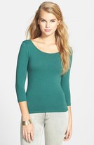 Thumbnail for your product : BP Three Quarter Sleeve Scoop Back Tee (Juniors)