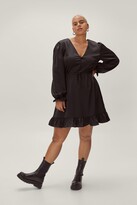 Thumbnail for your product : Nasty Gal Womens Plus Size Frill Hem Satin Skater Dress