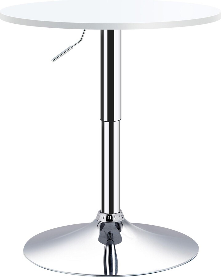 Φ60cm Adjustable Height Round Bar Table Swivel Top Metal Frame