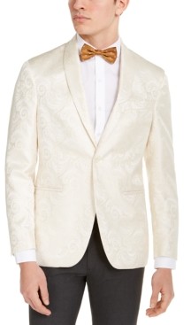 Kenneth Cole Reaction Men's Slim-Fit Ivory Tonal Paisley Evening Jacket, Created for Macy's