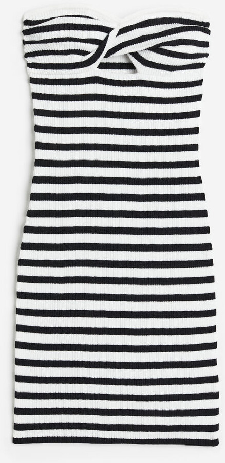 H&M Twist-detail Rib-knit Bandeau Dress - ShopStyle