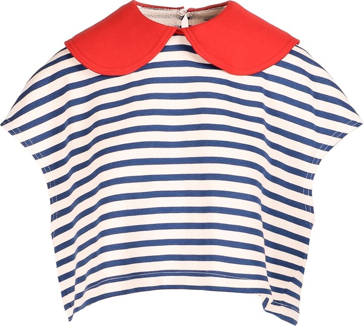 Ioana Ciolacu Blue / White Striped Orchid Top