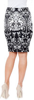 Thumbnail for your product : White Mark Womens Mid Rise Stretch Fabric Midi Pencil Skirt