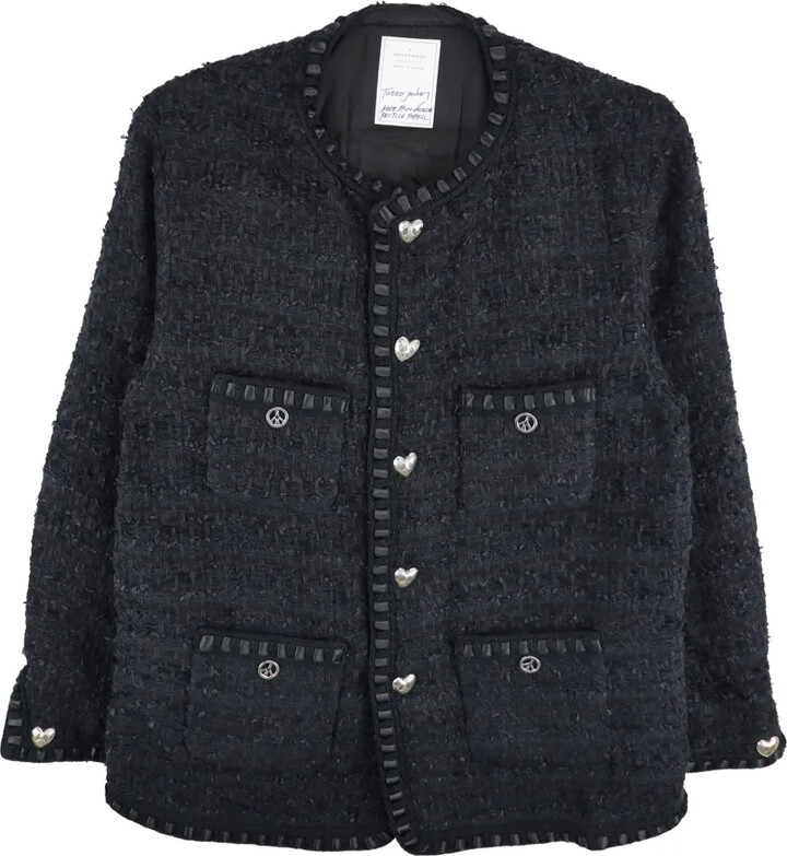 Readymade Heart-Button Tweed Jacket