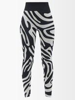 Thumbnail for your product : adidas by Stella McCartney X Wolford High-rise Zebra-print Leggings - Animal