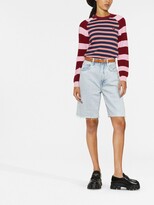 Thumbnail for your product : Kenzo Boke Flower-embroidered striped knitted top