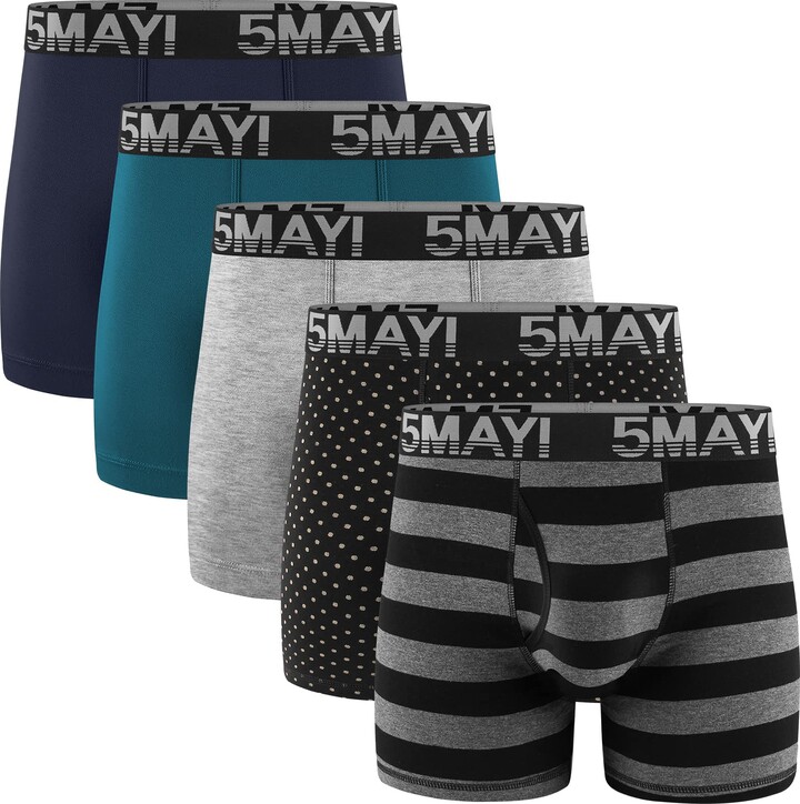 5Mayi Underwear Mens Boxers Shorts Multipack Cotton Long Leg Boxers for
