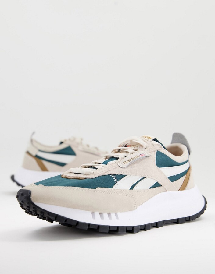 Reebok sneakers in beige and forest green