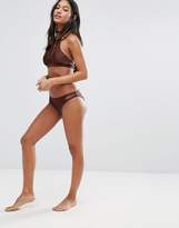 Thumbnail for your product : South Beach Chocolate Plunge Bikini Top With Gold Bar