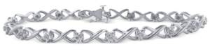 Macy's Diamond Flower Link Bracelet (1/10 ct. tw.) in Sterling Silver or 14k Yellow Gold-Plated Sterling Silver or 14k Rose Gold-Plated Sterling Silver