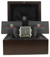 Thumbnail for your product : Tag Heuer Monaco CW9110 Stainless Steel & Leather Black Dial Manual 39mm Mens Watch