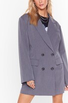 Thumbnail for your product : Nasty Gal Womens Back in Business Oversized Blazer Dress - Grey - 14