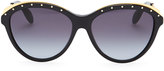 Thumbnail for your product : Alexander McQueen Studded Round Sunglasses, Black