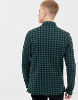 Thumbnail for your product : Farah Bobby slim fit checked jersey shirt in green Exclusive at ASOS