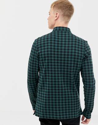 Farah Bobby slim fit checked jersey shirt in green Exclusive at ASOS