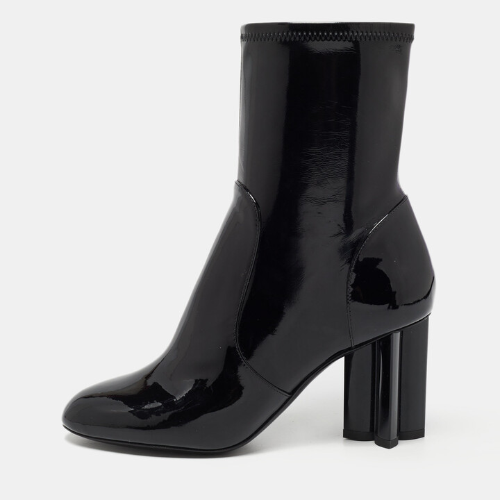 Louis Vuitton Black Patent Leather and Suede Silhouette Ankle