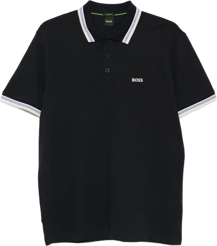 HUGO BOSS Striped-Collar Polo Shirt