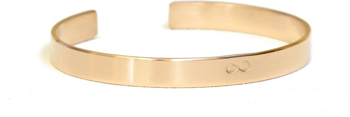 Etsy Solid Gold Infinity Cuff Bracelet in 14K Yellow - Gb1120183