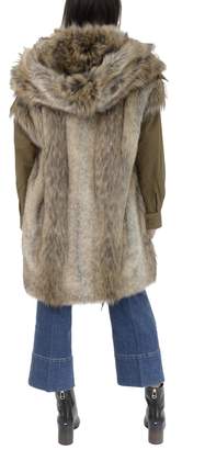 Stella McCartney Mud Fake Fur Caban