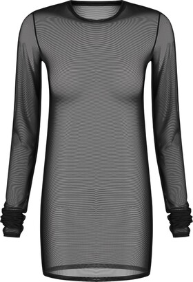 Black Long Sleeve Mesh Top | ShopStyle