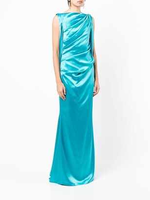 Talbot Runhof Draped-Design Sleeveless Gown