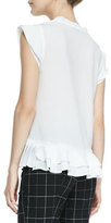 Thumbnail for your product : Nanette Lepore Poetry Ruffle-Trim V-Neck Top