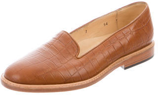 Dieppa Restrepo Embossed Leather Round-Toe Loafers