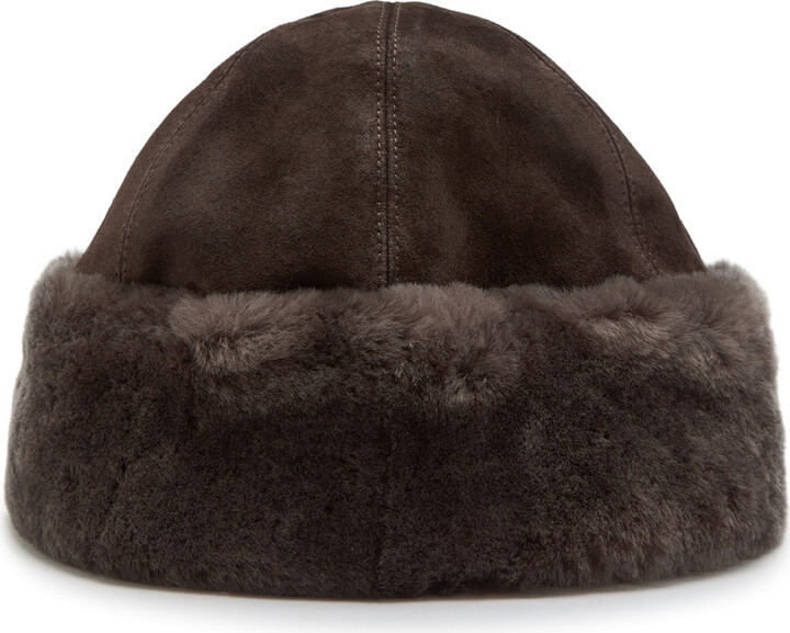 Nour Hammour Toki Suede and Shearling hat