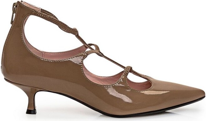 ANNA F. Strappy Kitten Heel Pumps