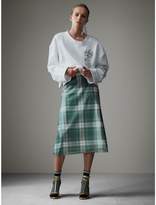 Thumbnail for your product : Burberry Silk-lined Tartan Plastic A-line Skirt