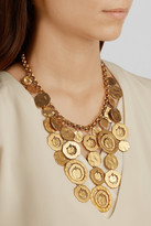 Thumbnail for your product : Oscar de la Renta Hammered gold-plated necklace