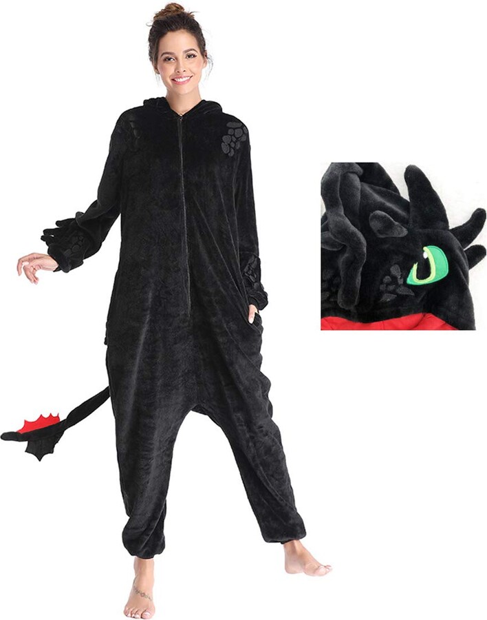 SINSEN Dragon Toothless OnePiece Pajama Flannel Cosplay Onesie Animal