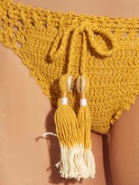 Thumbnail for your product : She Made Me Hira Hipster Crochet Bikini Briefs - Dark Yellow