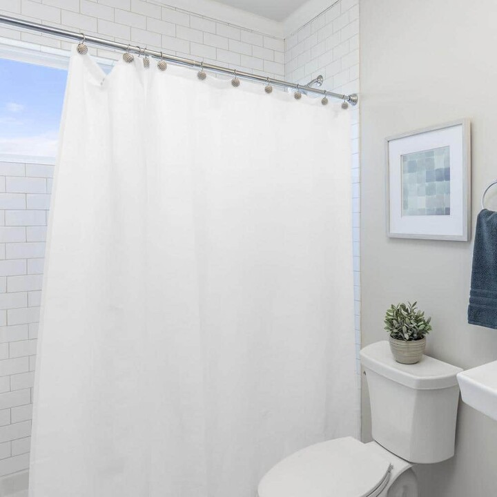 Laura Ashley PEVA 72 in. x 72 in. White Shower Curtain Liner