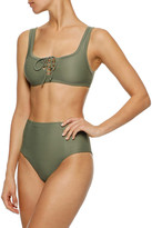 Thumbnail for your product : Onia Erin Lace-up Ribbed Bikini Top