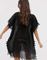 Thumbnail for your product : Seafolly Amnesia crinkled beach kaftan in black