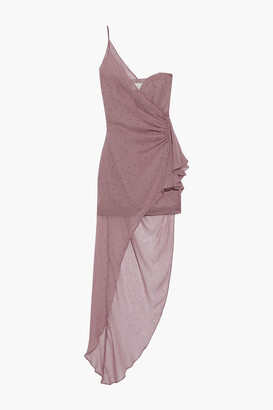 Mason by Michelle Mason One-shoulder Draped Polka-dot Silk-chiffon Mini Dress