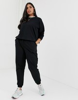 Thumbnail for your product : ASOS DESIGN Curve swing crop sweatshirt in black