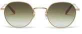 Thumbnail for your product : Garrett Leight Robson Round Stainless-steel Sunglasses - Green Gold