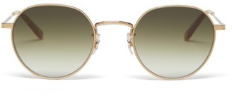 Garrett Leight Robson Round Stainless-steel Sunglasses - Green Gold