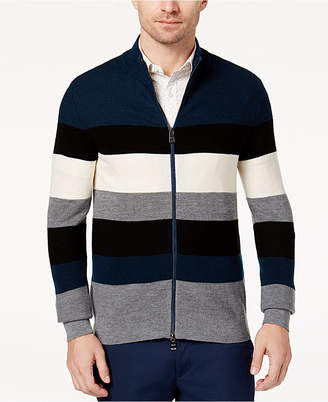 Michael Kors Men's Colorblocked Stripe Full-Zip Sweater
