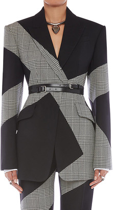 Alexander McQueen Prince of Wale Check Wool-Blend Jacket