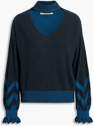 Diane von Furstenberg Cutout wool-jacquard sweater