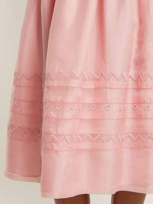 Jupe By Jackie Griggs Embroidered Silk-organza Midi Skirt - Womens - Light Pink