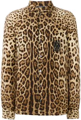 Dolce & Gabbana leopard print pyjama shirt