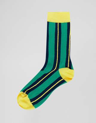 Rob-ert ASOS DESIGN The Jamie Robert Collection ankle socks in super bright stripes