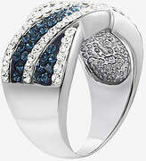 Thumbnail for your product : Fine Jewelry Blue & White Crystal Swirl Ring Sterling Silver