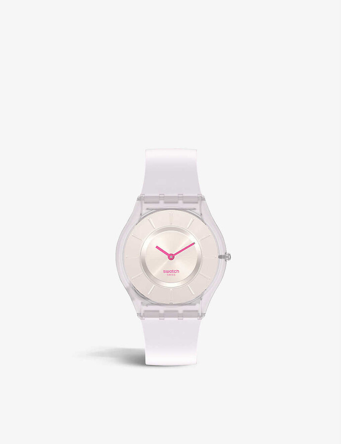 Swatch SS08V101 Creamy bio-sourced plastic quartz watch - ShopStyle