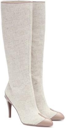knee high canvas boots